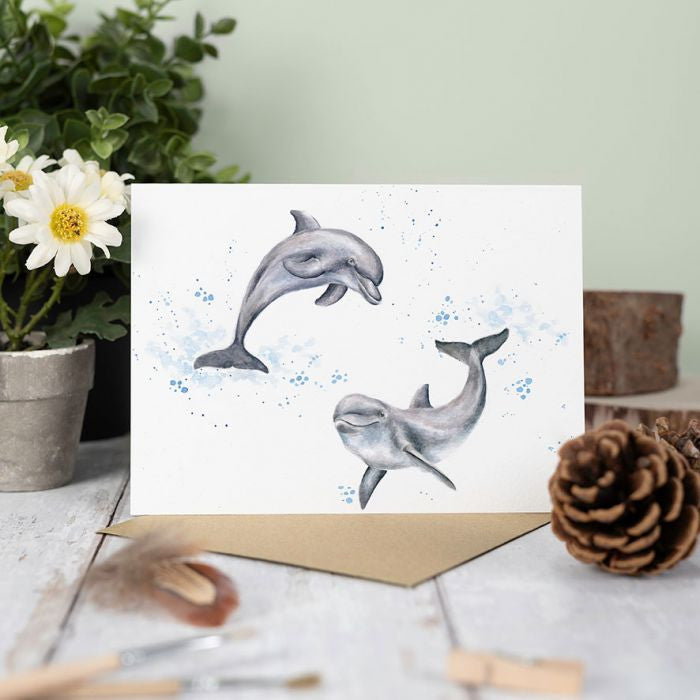 'Flippin Around' Dolphin Greetings Card