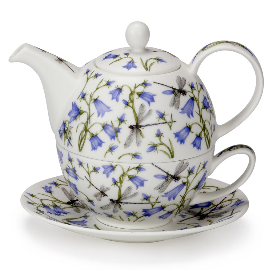 Dunoon Harebell Tea for One Teapot, Cup and Saucer.