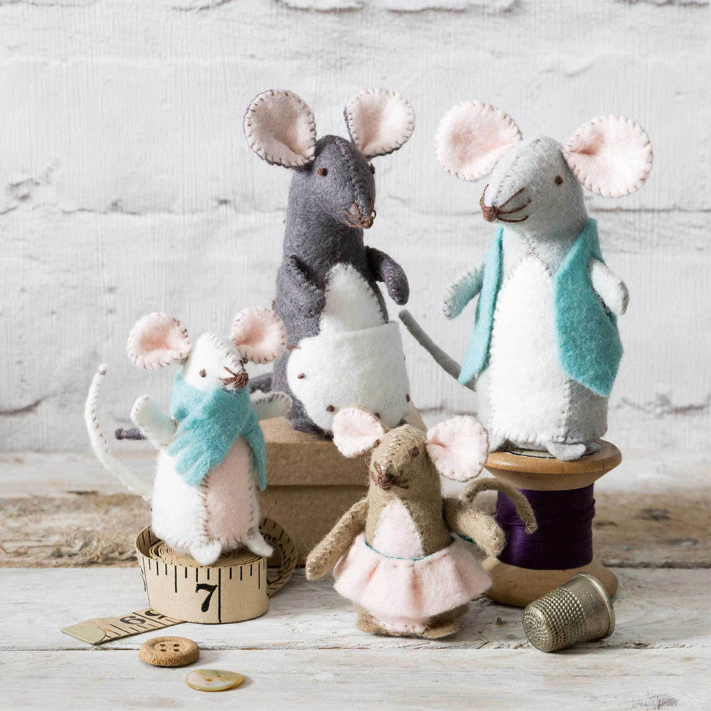 Mouse Family Wool Mix Felt Craft Kit by Corinne Lapierre