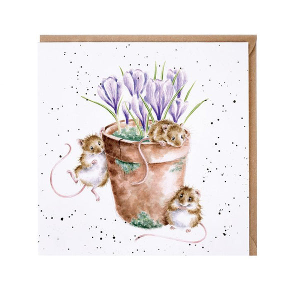 'Garden Friends' Blank Greetings Card by Hannah Dale for Wrendale Designs.