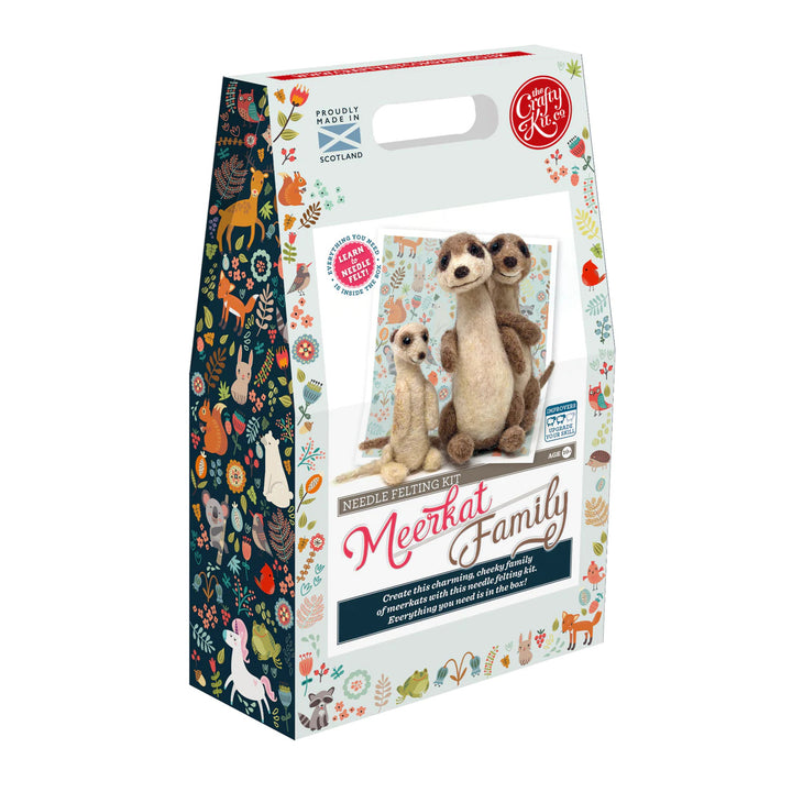 Meerkat Family Needle Felting Kit from The Crafty Kit Co. Made in Scotland