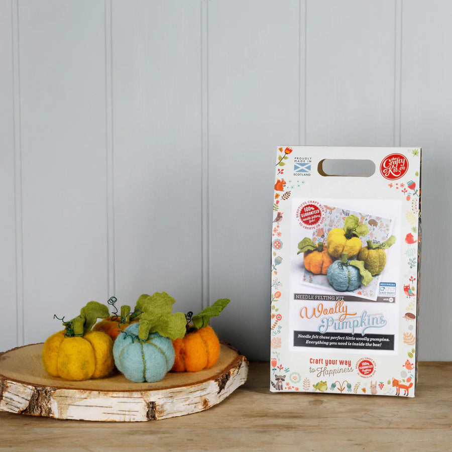 Woolly Pumpkins Felting Kit from The Crafty Kit Co. Made in Scotland
