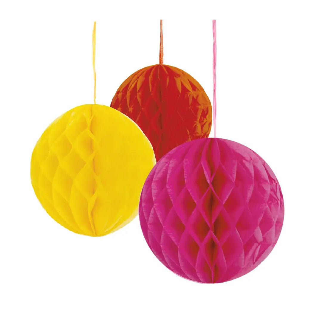 Rainbow Honeycomb Party Decorations - 3 pack
