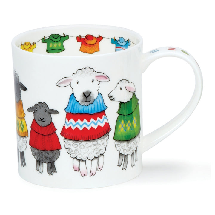 Fine bone china Dunoon Orkney Trendsetters mug - Sheep. Handmade in England.