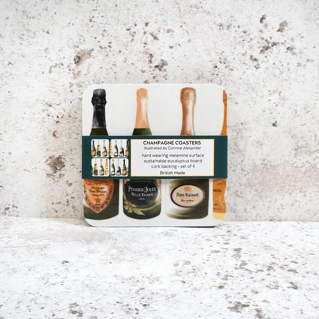 Champagne Coaster Set by Corinne Alexander
