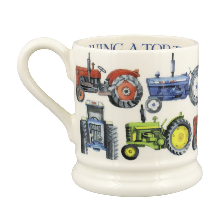 Emma Bridgewater Tractors Half Pint Mug. Handmade in England.