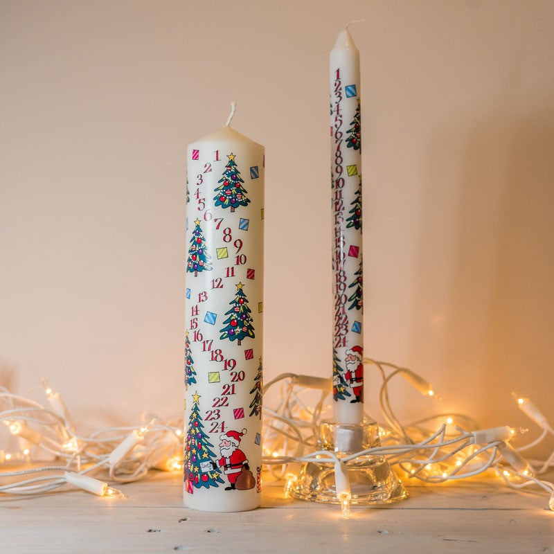 Alison Gardiner Christmas Trees Pillar Advent Candle