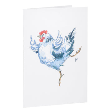 Dancing Hen Greeting Card by Jane Abbott Image