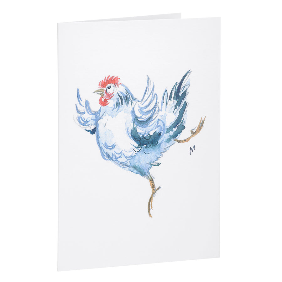 Dancing Hen Greeting Card by Jane Abbott