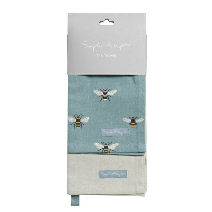 Sophie Allport Bees Teal Tea Towels Set of 2.