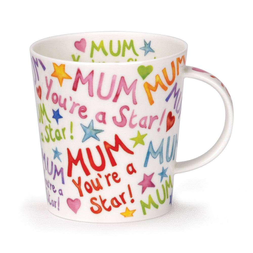 Mum You're a Star fine bone china mug  in Dunoon's Lomond Shape