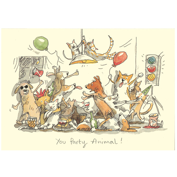 You Party Animal! Greetings Card by Anita Jeram.