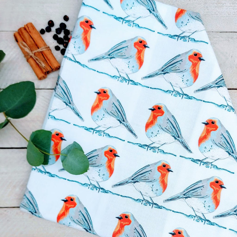 Robin Tea Towel from Lucky Lobster Art