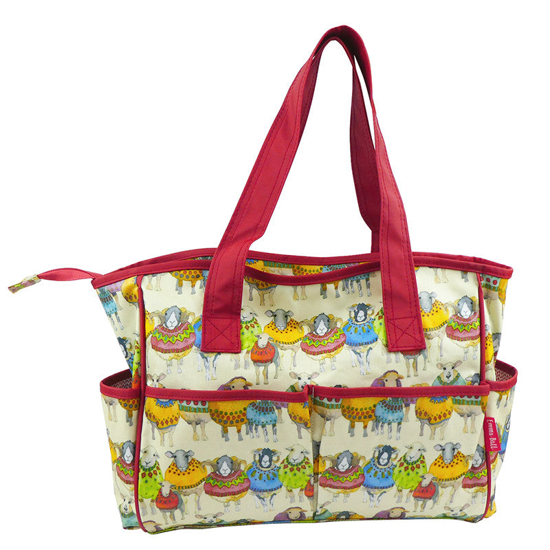 Sheep in Sweaters Large Oilskin Pocket Bag from Emma Ball.