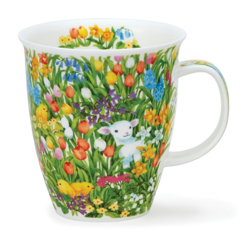 Dunoon Nevis Hidden Border Mug - Lamb. Bone china, handmade in England.