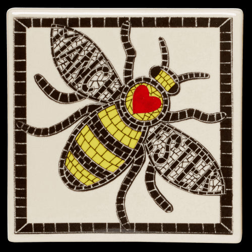 Manchester Bee' Coaster by Moorland Pottery.