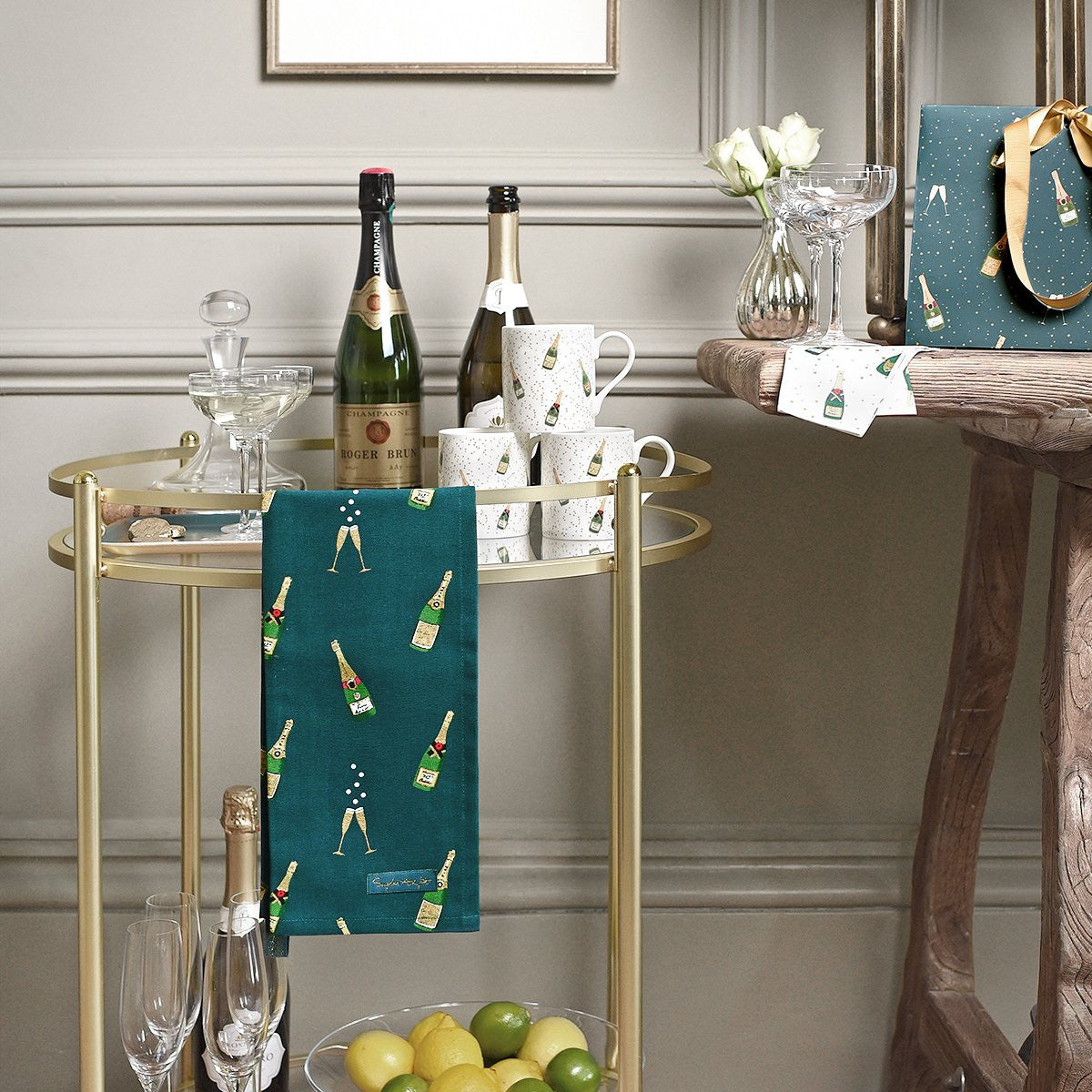 Sophie Allport Bubbles & Fizz Tea Towel