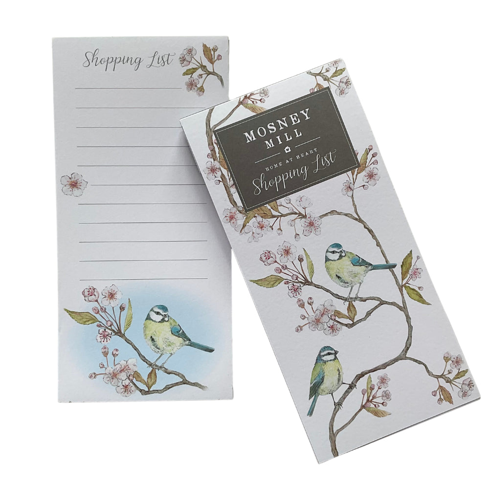 Mosney Mill Blue Tit on Blossom Shopping List Pad