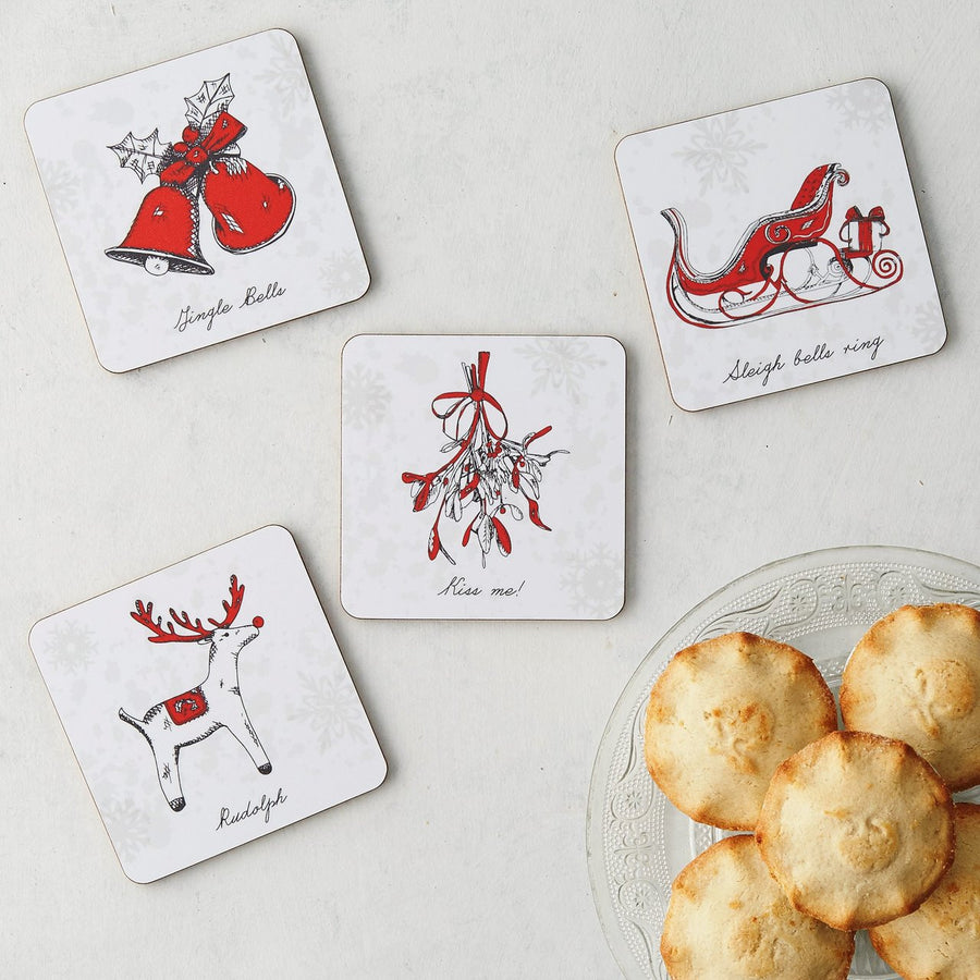 Christmas Delights Icons Set of 4 Coasters from Victoria Eggs.