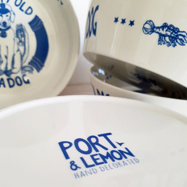 Port & Lemon Salty Old Sea Dog Bone China Bowl