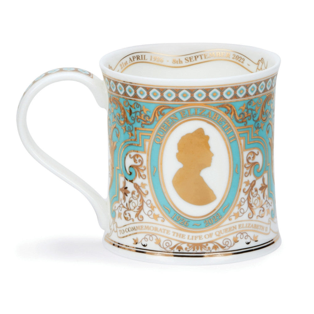 Wessex The Life & Reign of Queen Elizabeth II Gold Mug. Handmade in England by Dunoon.