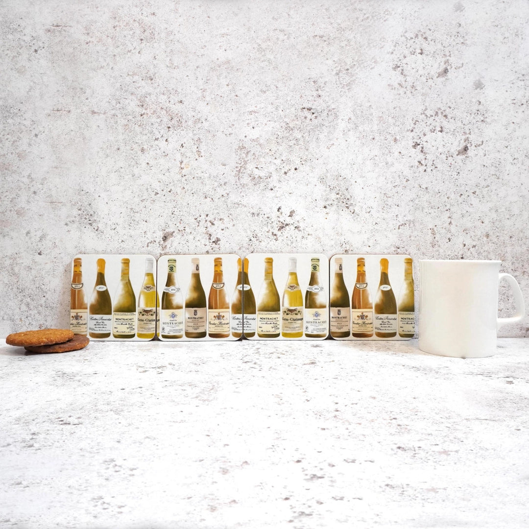 White Burgundy Coaster Set by Corinne Alexander