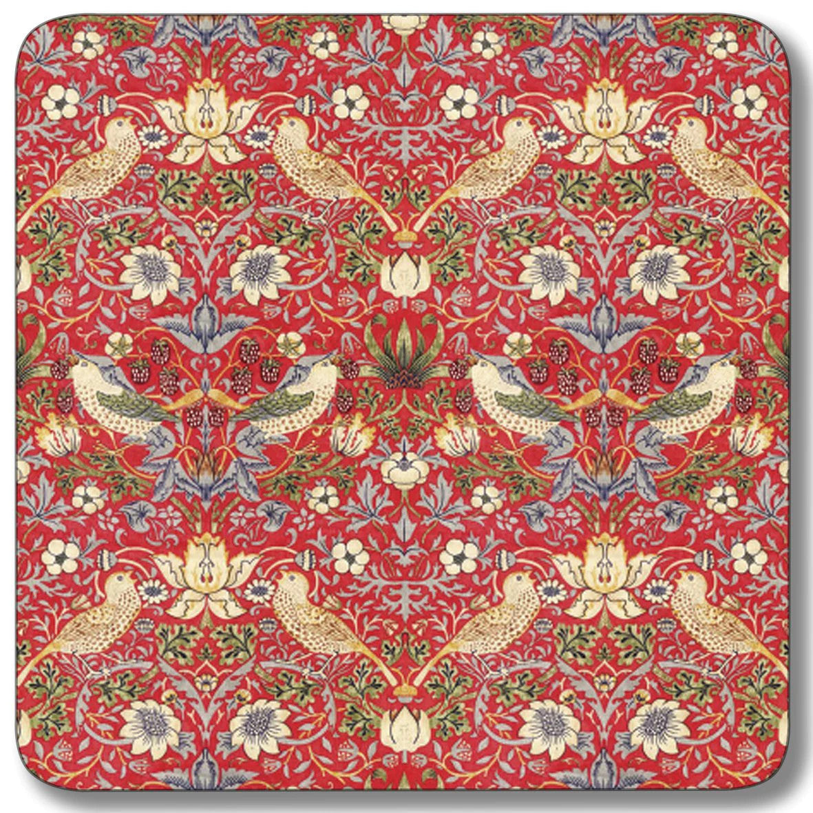 William Morris Strawberry Thief Red Coaster by Customworks.