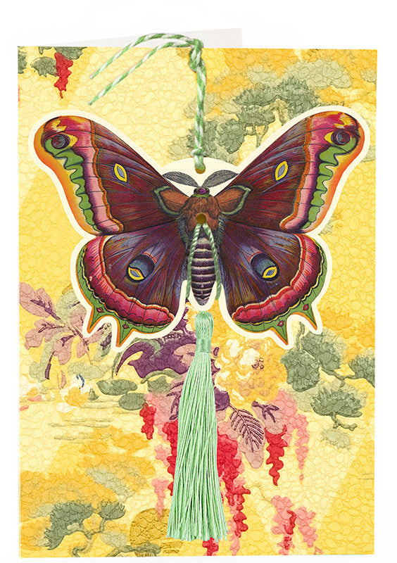 Butterfly Hanging Fandangle card with Tassel by Madame Treacle.