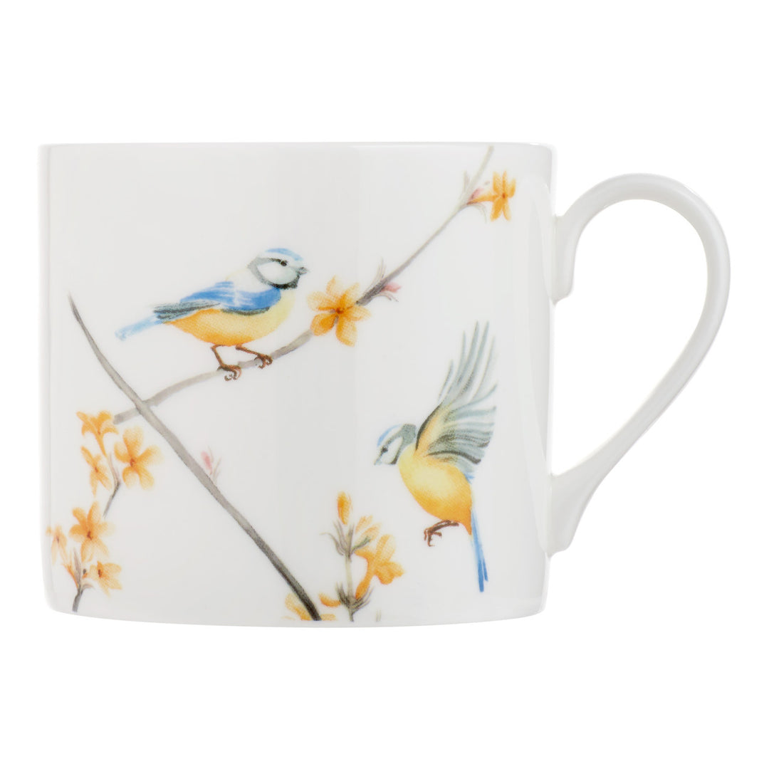 Winter Jasmine & Blue Tit Small Mug by Jane Abbott Designs