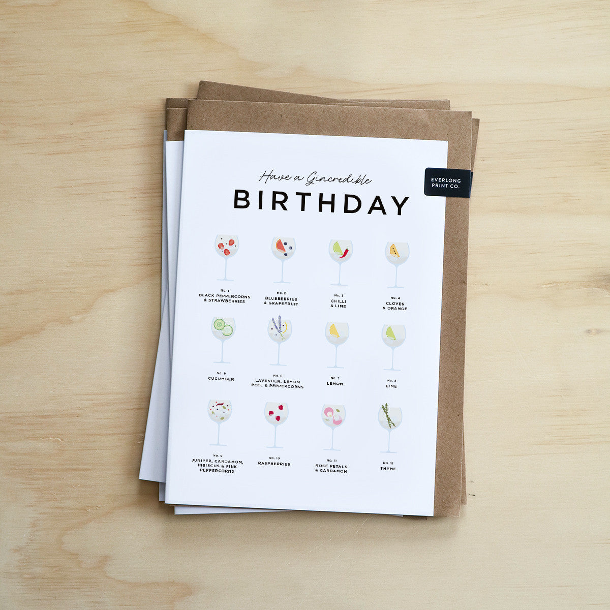 Have a Gincredible Birthday Card from Everlong Print Co. Made in England