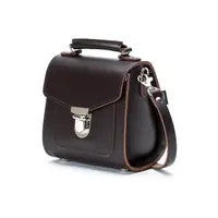 Handmade Leather Sugarcube Dark Brown Small Handbag by Zatchels.