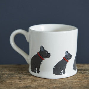 Pottery French Bulldog mug from Sweet William Designs.