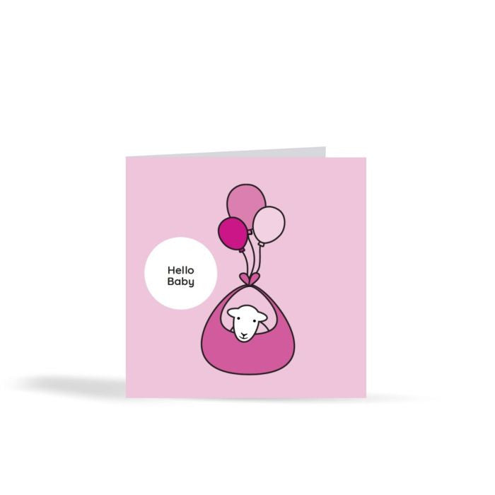 Herdy Hello Baby Card - Pink