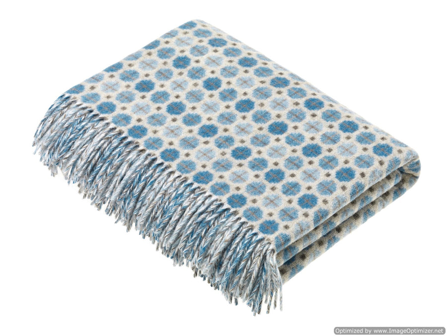 Milan Aqua Lambswool Throw by Bronte Moon.