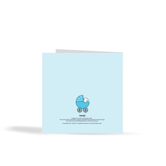 Herdy Hello Baby Card - Blue 