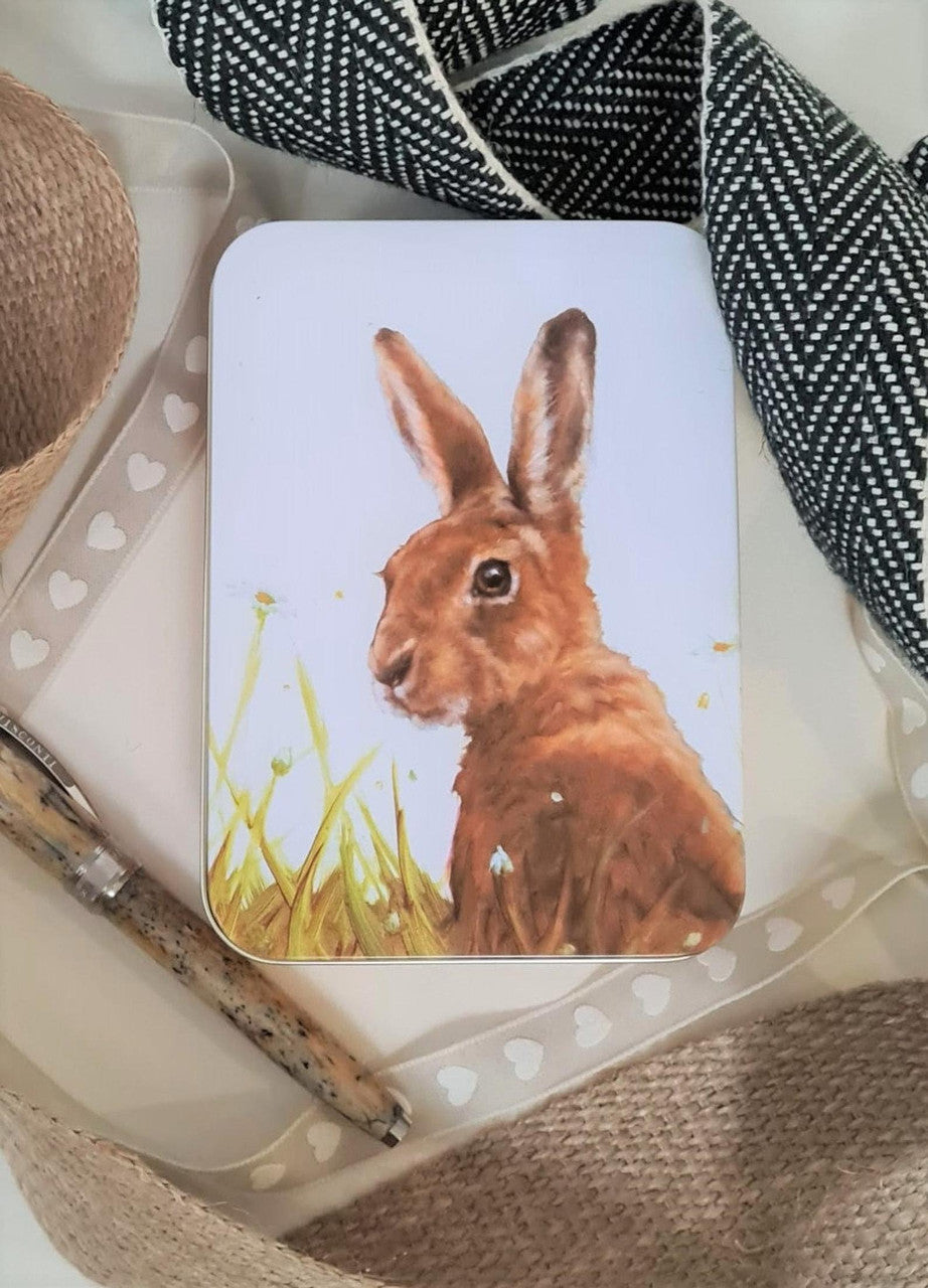 Jo Stockdale Best Friends Hare Small Rectangular Tin.