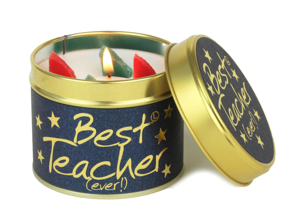 Best Teacher Ever! Scented Candle from Lily-Flame. Handmade in England.