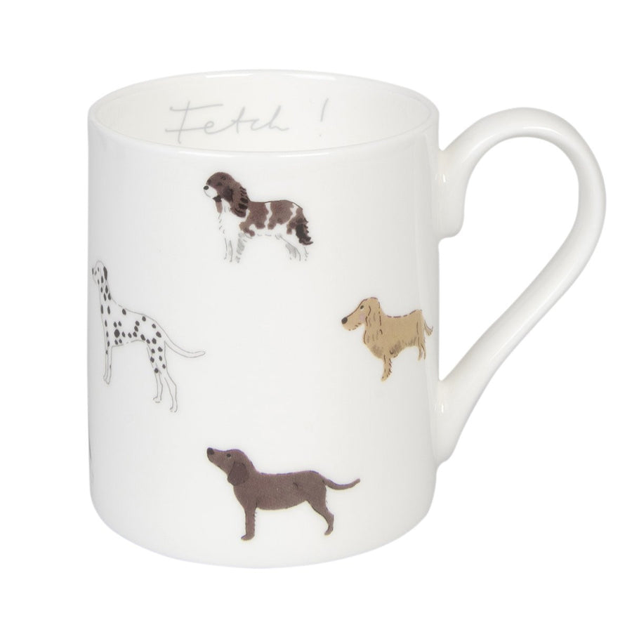 Sophie Allport bone china Fetch Dog mug.