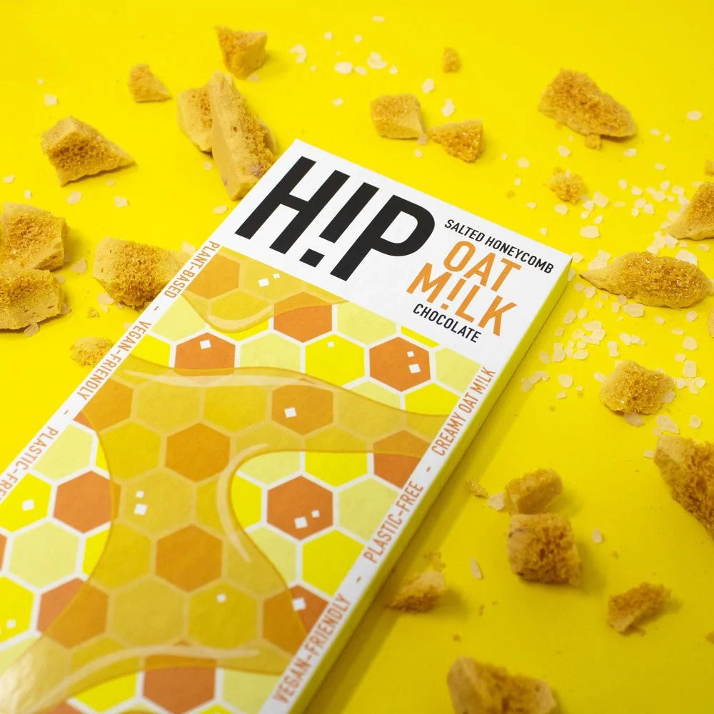 H!P Salted Honeycomb Oat Milk Chocolate Bar 70g
