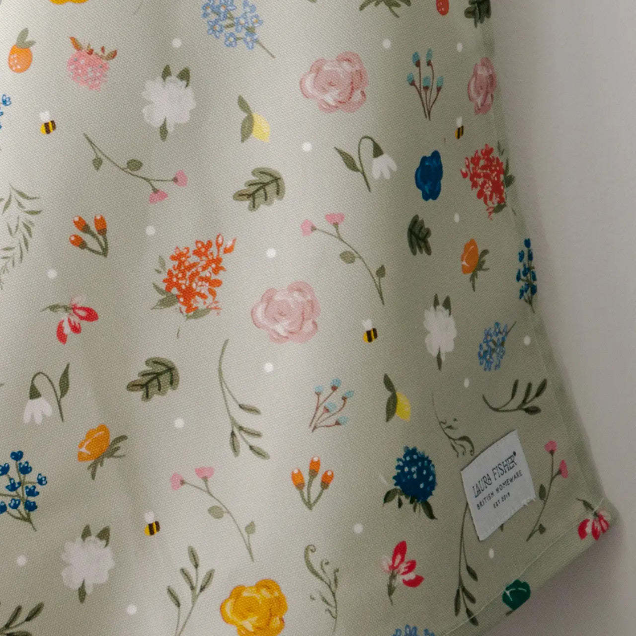 British Floral Meadow Cotton Tea Towel
