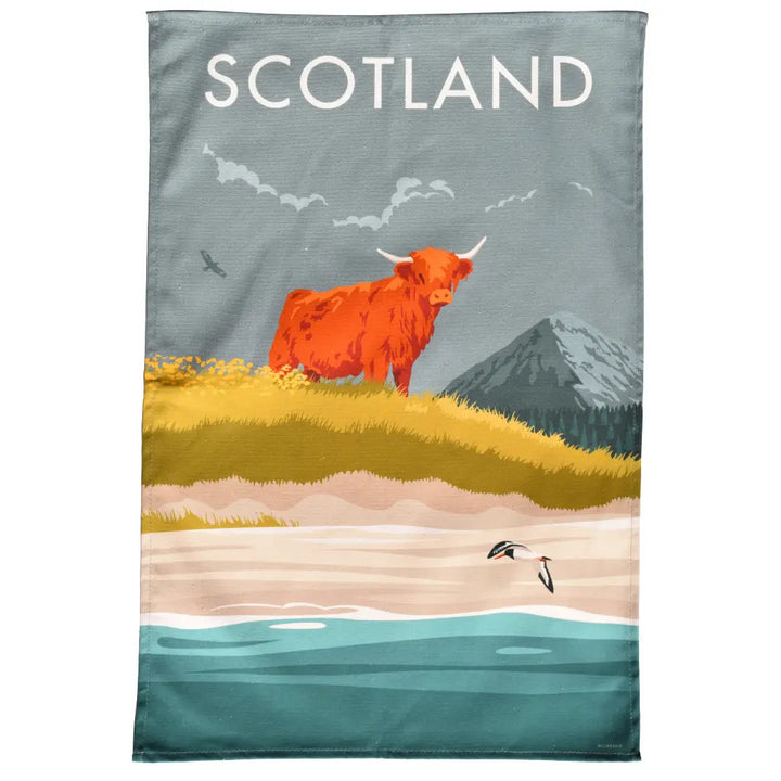 Scottish Highlands - Scotland Highland Cow Tea Towel