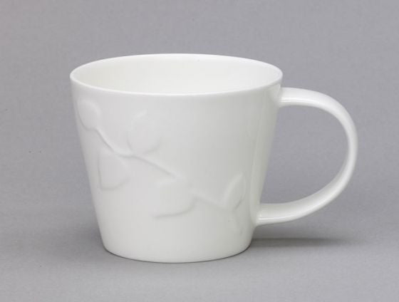 Repeat Repeat's White Bone China Tubby Twig mug. Made in England.