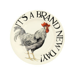 Rise & Shine Brand New Day 8 1/2 inch pottery plate from Emma Bridgewater.