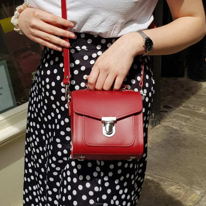 Handmade Leather Sugarcube Plus Handbag in Red by Zatchels.