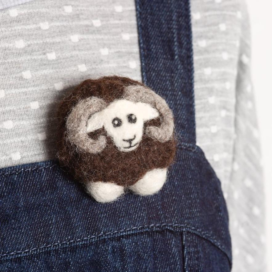 Black Sheep Brooch Felting Kit by Hawthorn Handmade.