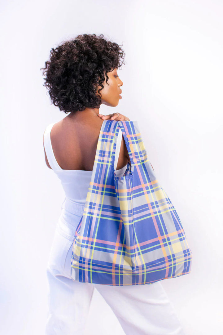 Madras Medium Reusable Bag made form 100% recycled plastic bottles from Kind Bag London.