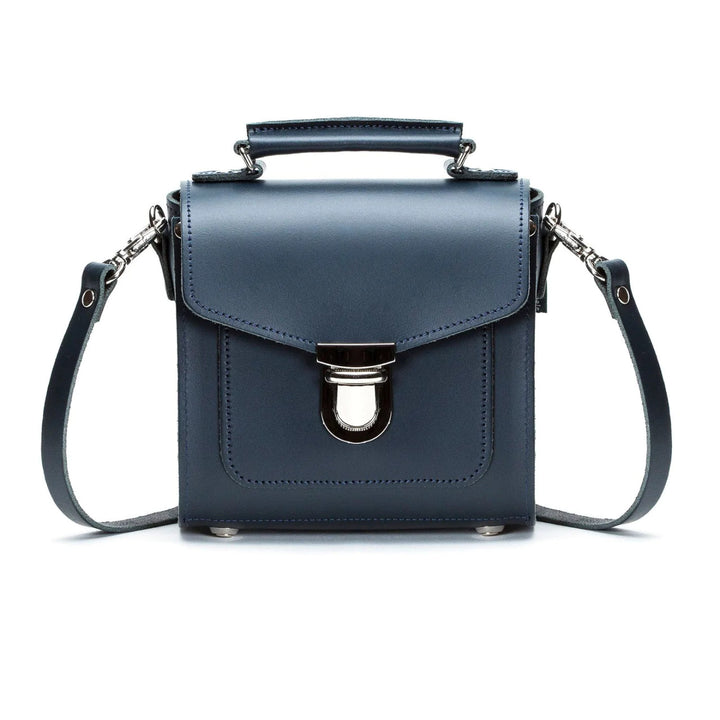 Zatchels Handmade Leather Sugarcube Plus Handbag - Navy