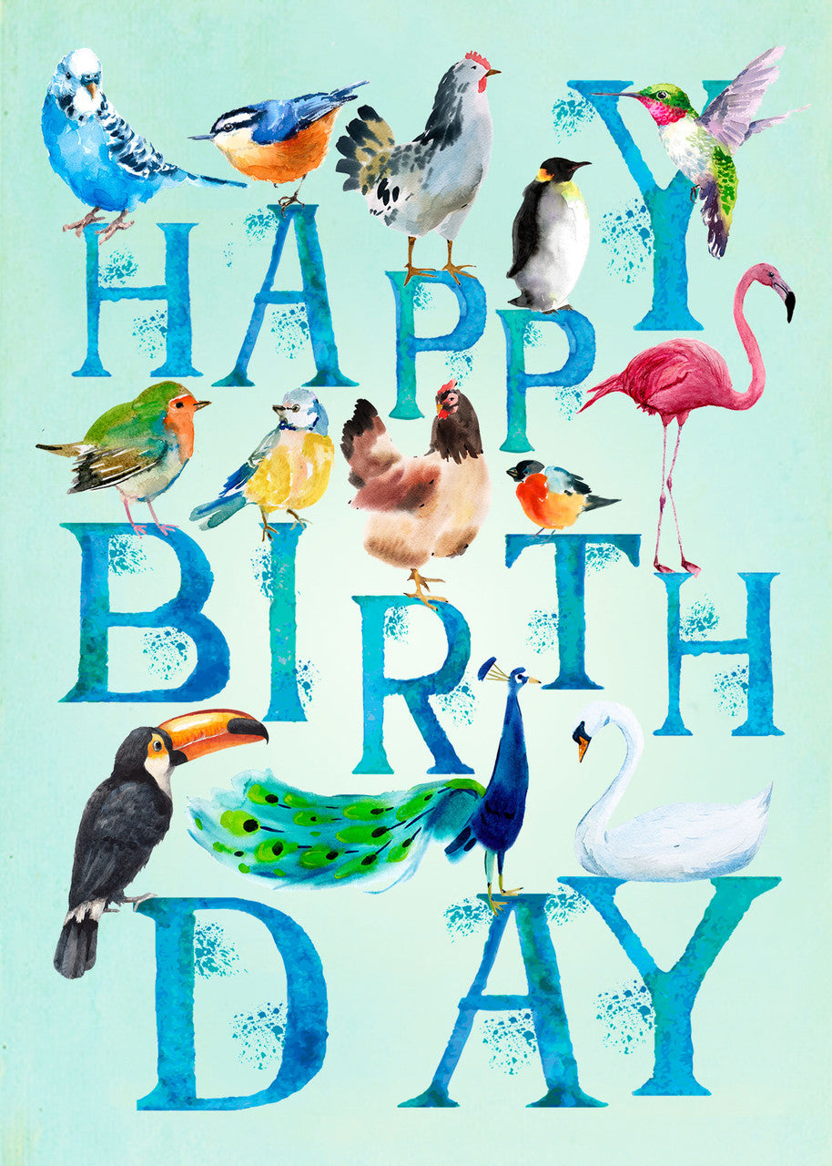 Birthday Birds Birthday Card  by Madame Treacle