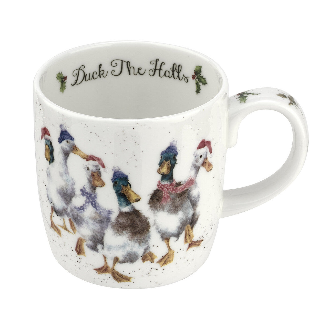'Duck The Halls' Bone China Mug from Wrendale Designs and Portmeirion