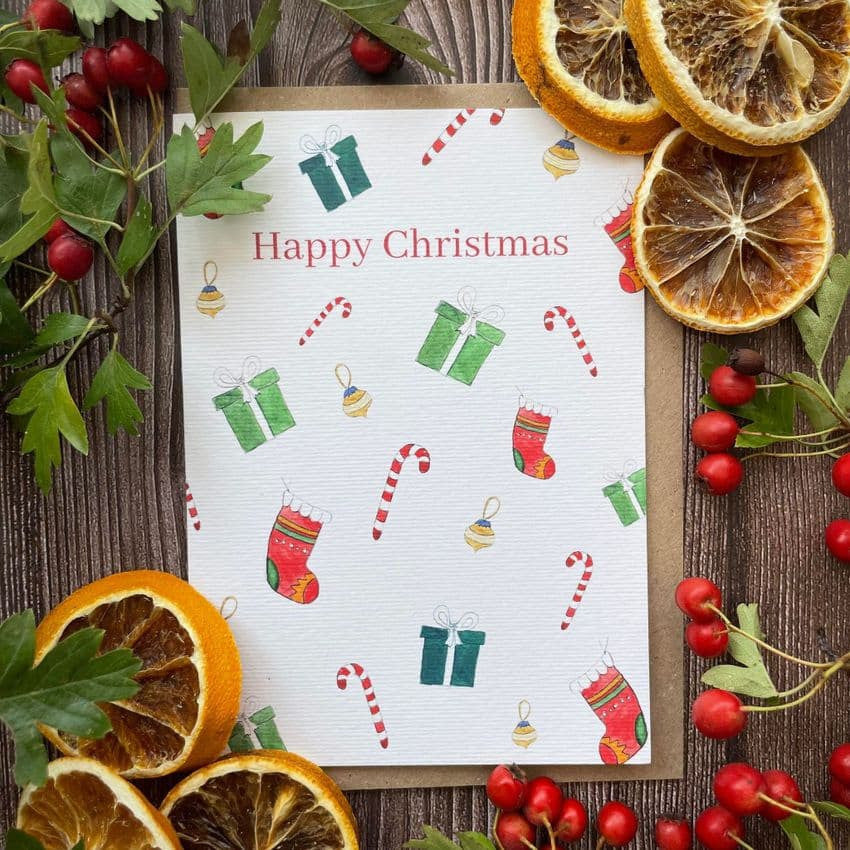 Happy Christmas Eco Card by Jen Winnett